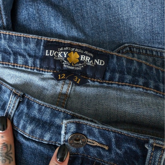 Lucky Brand Women's Size 12 High Rise Tomboy Blue Cotton Denim Jeans - Picture 3 of 5